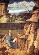 BELLINI, Giovanni St Jerome Reading in the Countryside oil painting reproduction